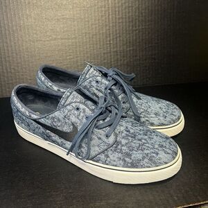 Nike Sb Stefan Janoski Bleach Denim Canvas Blue Size 12 Skater Zoom Air